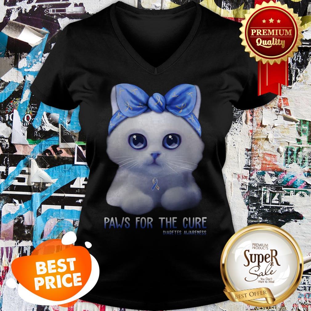 Cat Paws For The Cure Diabetes Awareness Shirt