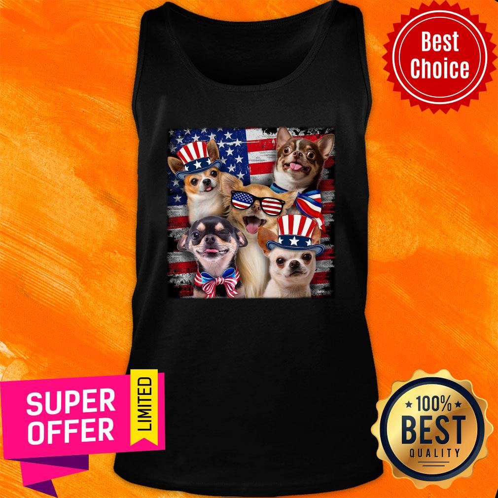 Chihuahua Happy Freedom Day American Flag Shirt