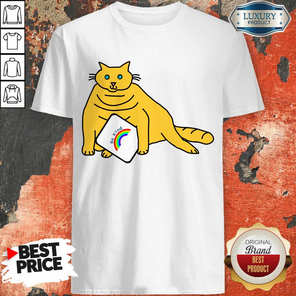 Chonk Cat Says Be Kind With Rainbow Shirt