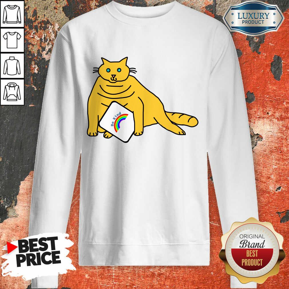 Chonk Cat Says Be Kind With Rainbow Shirt