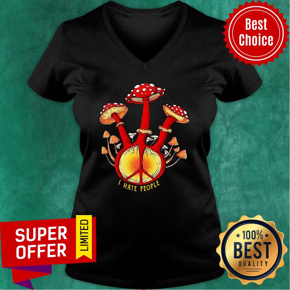 Colorful Hippie Mushroom I Hate People Shirt