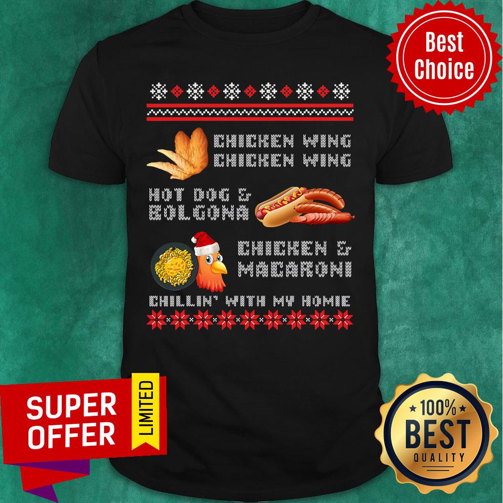 Cooked Chicken Wing Chicken Wing Hot Dog Bolgona Ugly Xmas Shirt