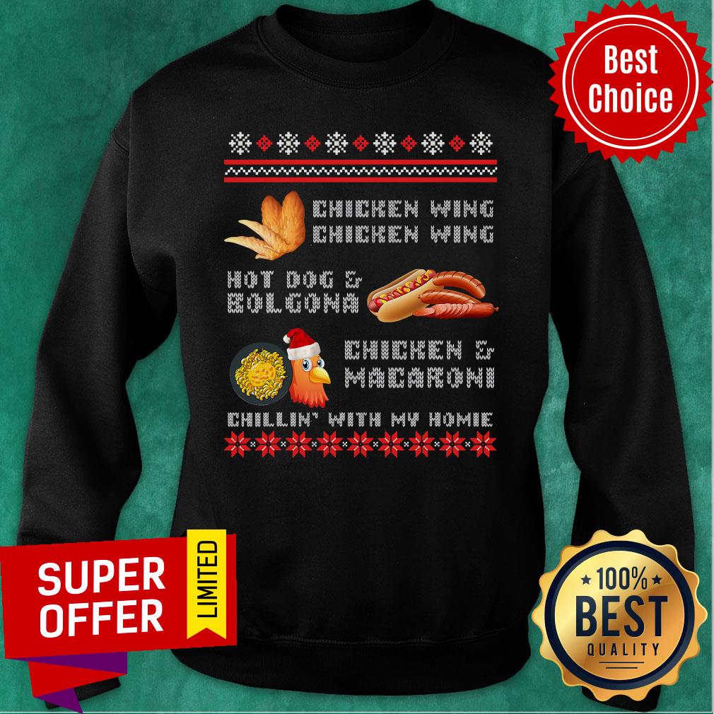 Cooked Chicken Wing Chicken Wing Hot Dog Bolgona Ugly Xmas Shirt