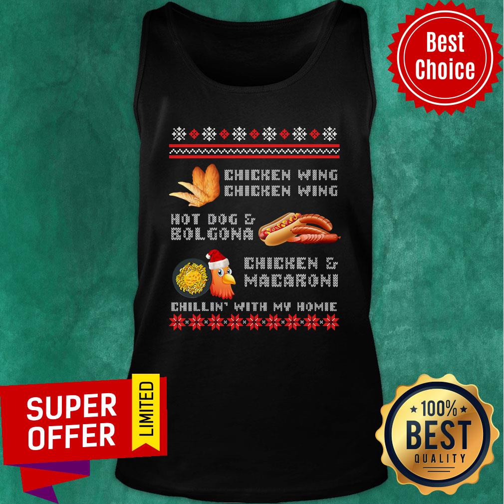 Cooked Chicken Wing Chicken Wing Hot Dog Bolgona Ugly Xmas Shirt