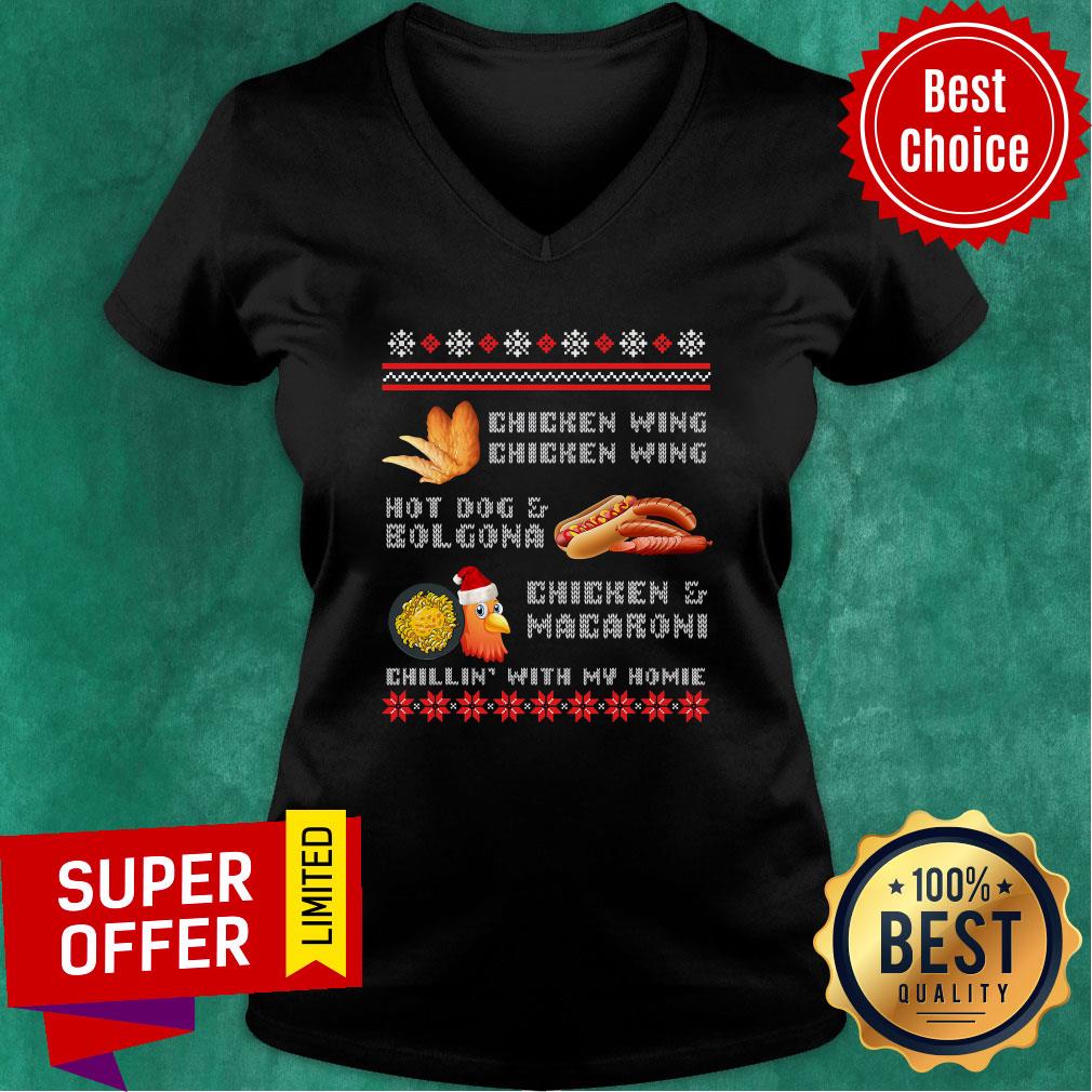 Cooked Chicken Wing Chicken Wing Hot Dog Bolgona Ugly Xmas Shirt