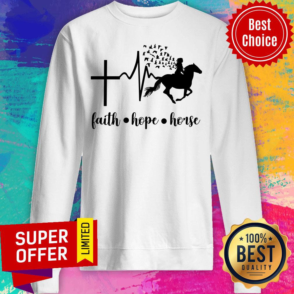 Cross Heart Beat Faith Hope Horse Shirt