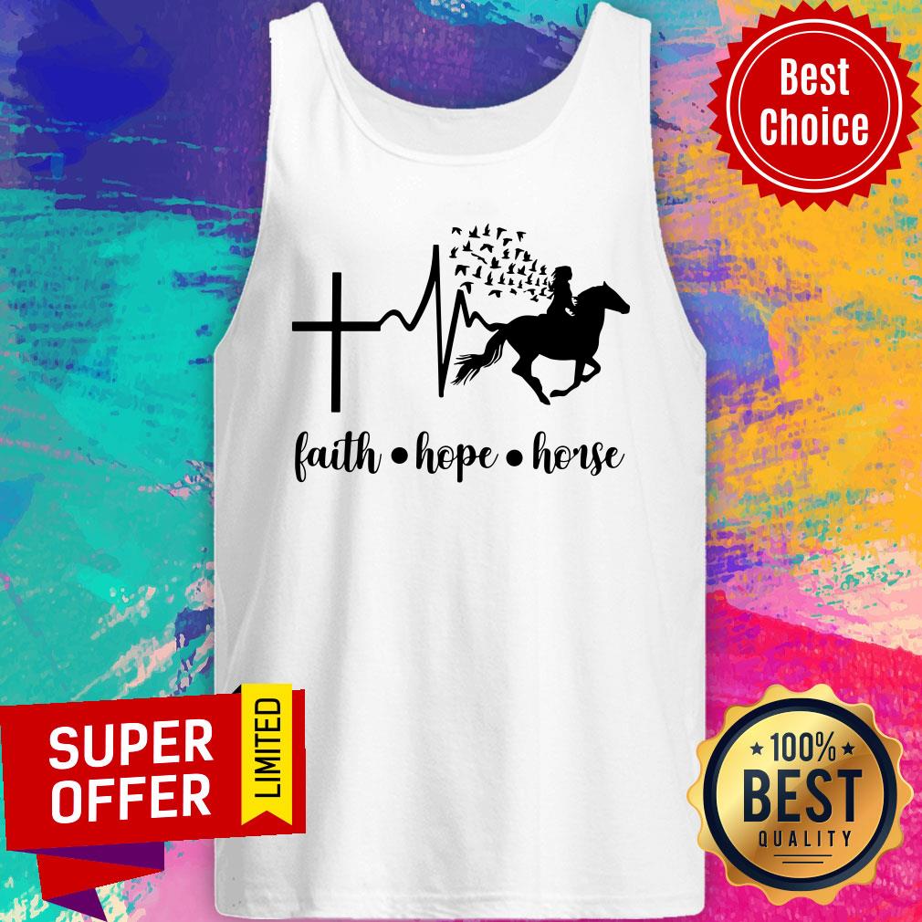 Cross Heart Beat Faith Hope Horse Shirt
