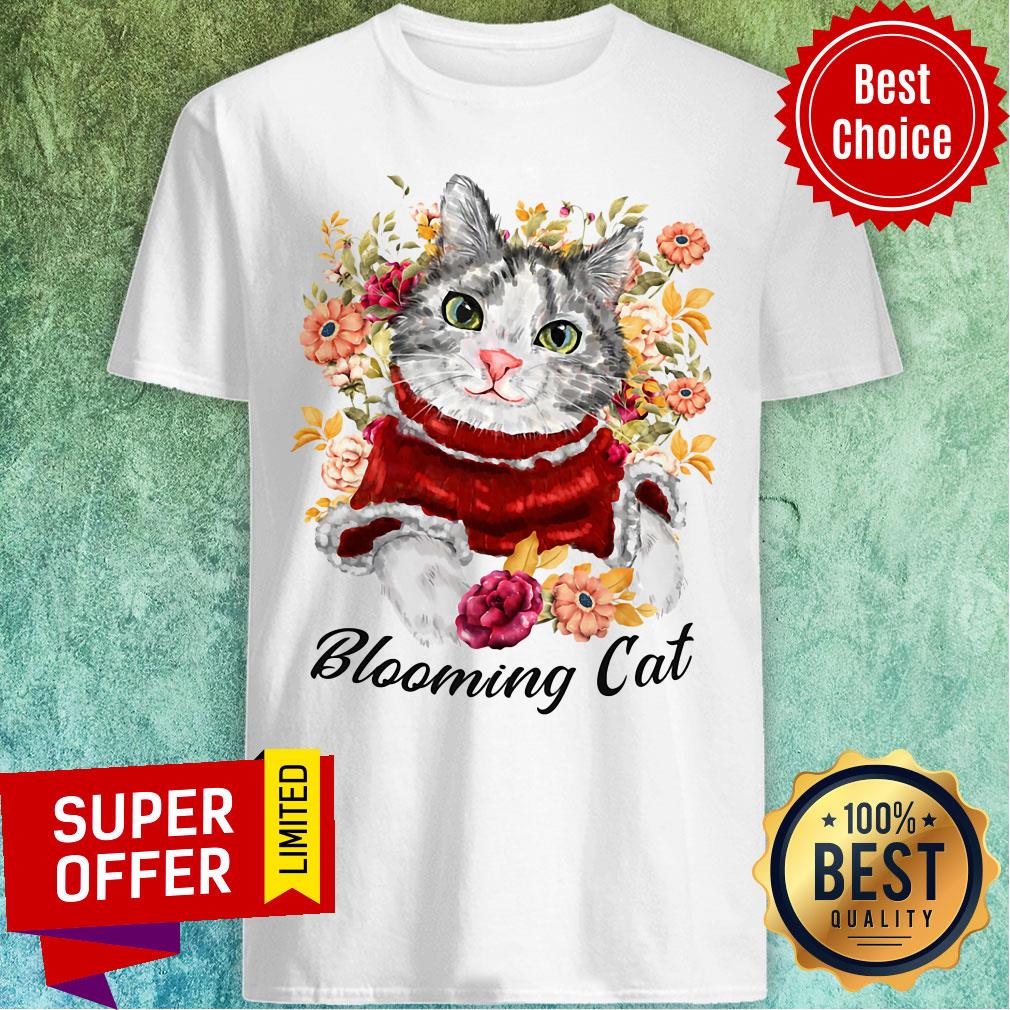 Cute Blooming Cat Watercolor Cat Flower Shirt