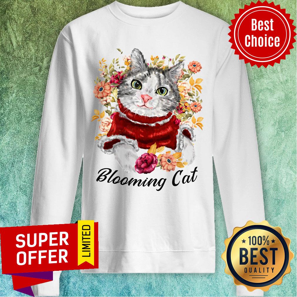 Cute Blooming Cat Watercolor Cat Flower Shirt