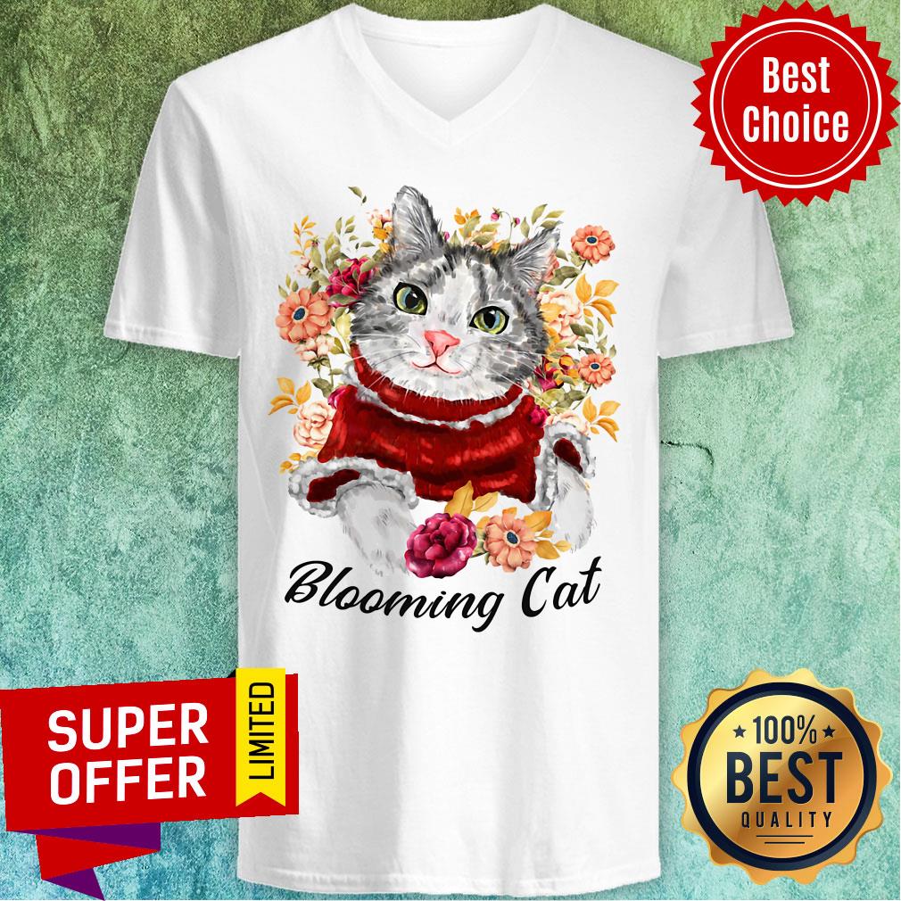 Cute Blooming Cat Watercolor Cat Flower Shirt