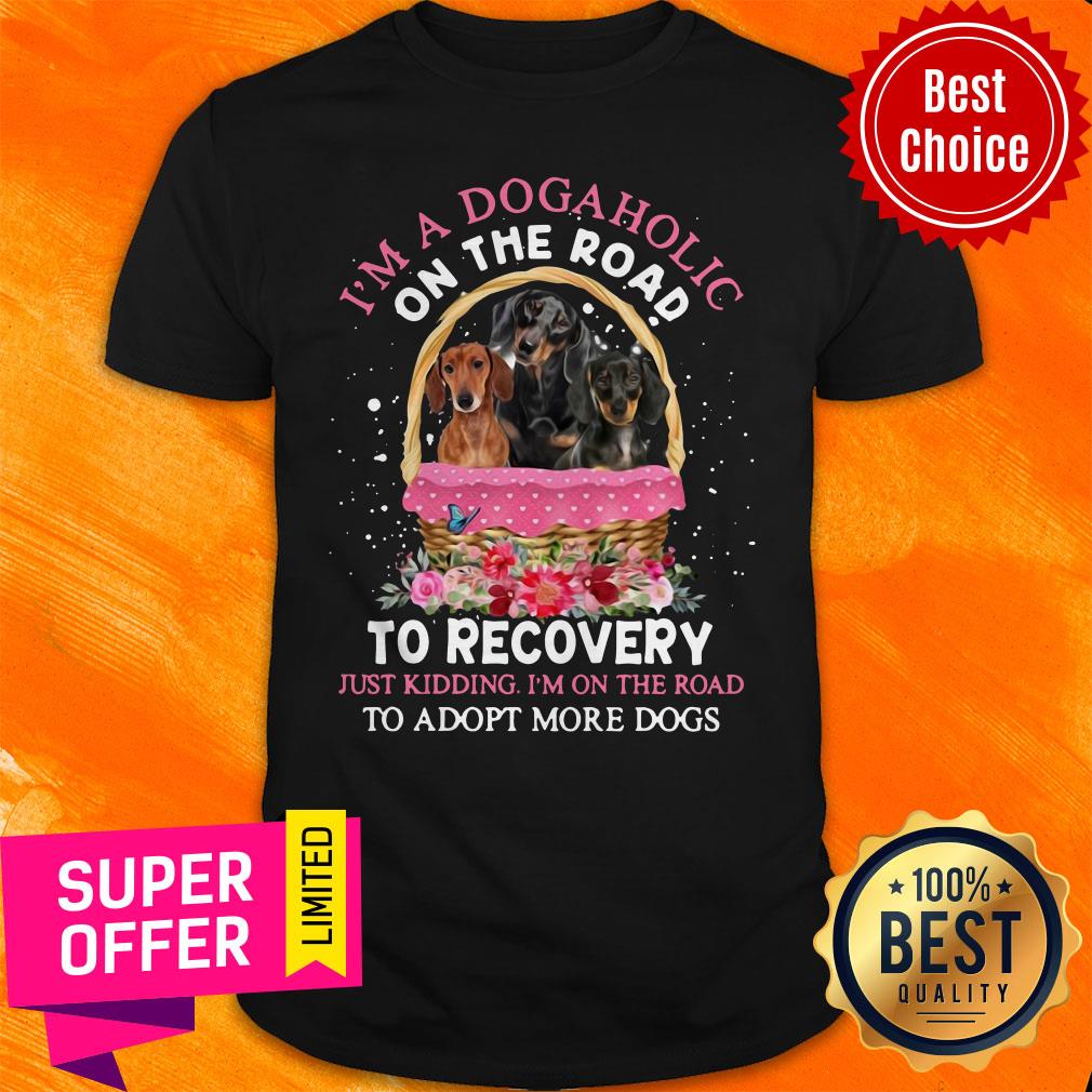 dachshund-lovers-dogaholic-road-to-recovery-just-kidding-im-on-the-road-adopt-more-dogs-shirt.jpg