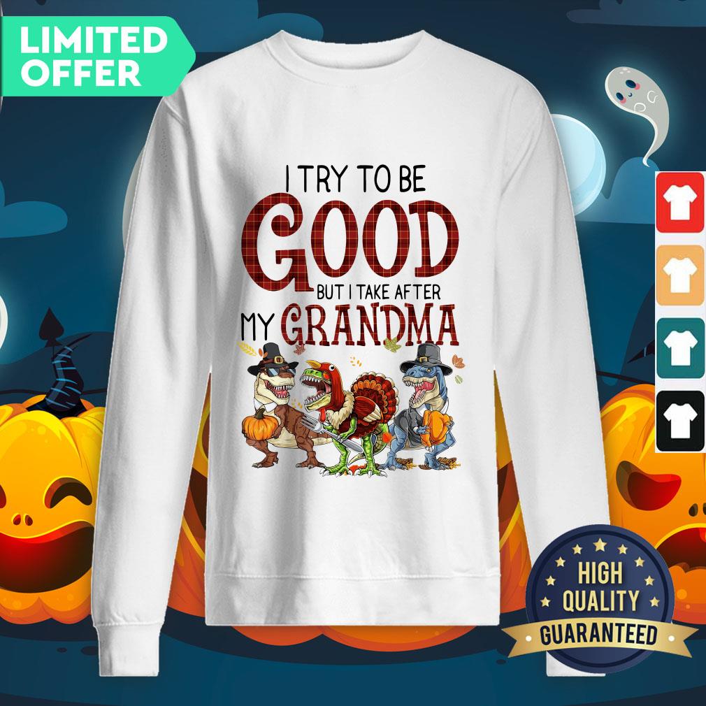 Dinosaur I Try To Be Good But I Take After My Grandma Shirt