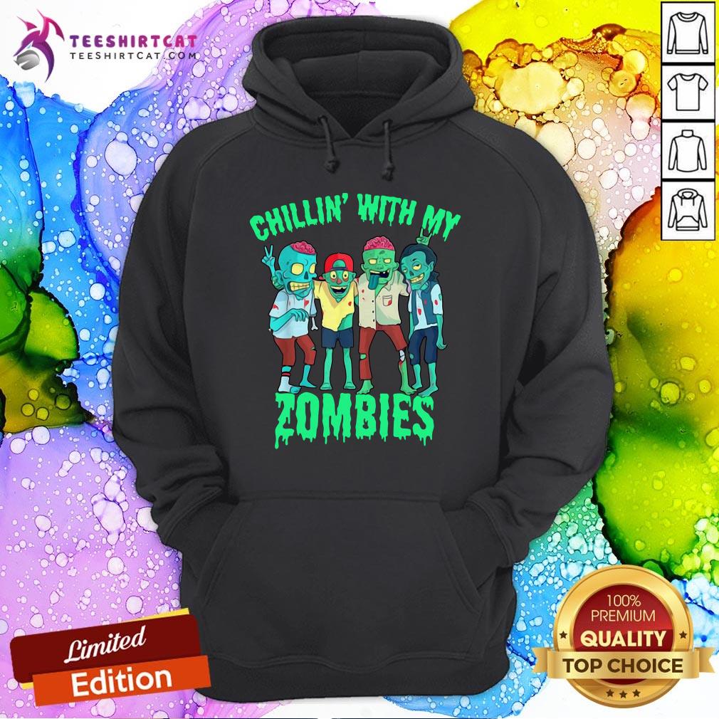 Chillin With My Zombies Halloween Boys Kids Zombie Shirt