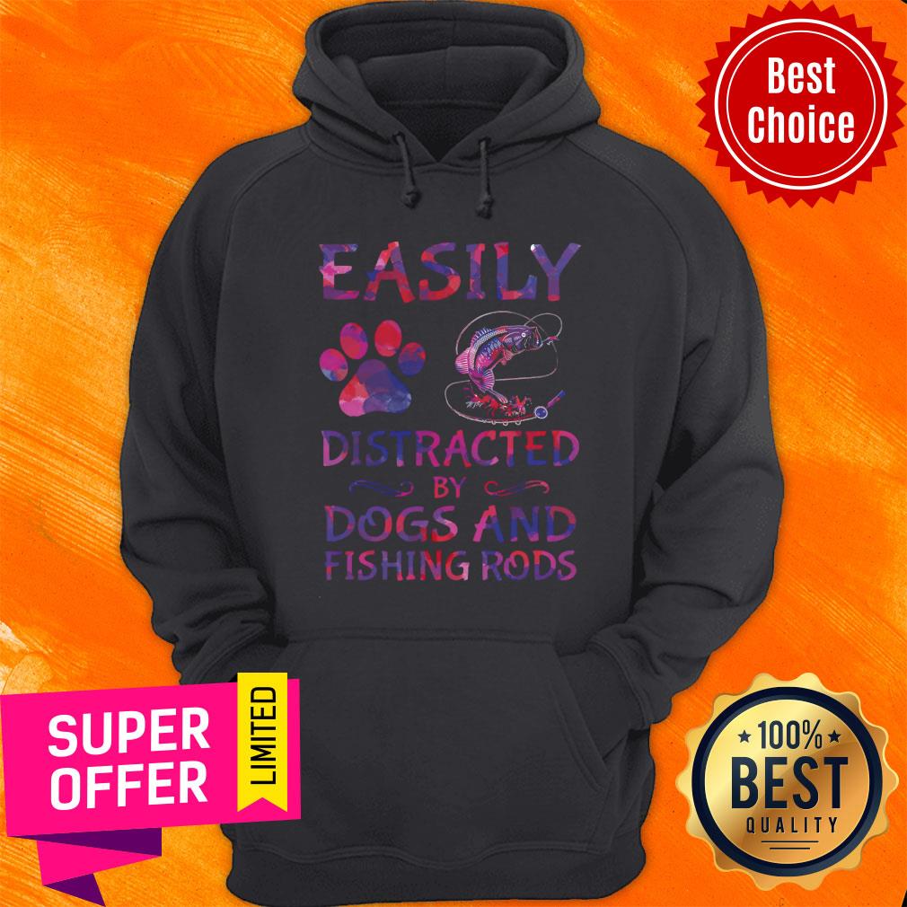 Easily Distracted By Dogs And Fishing Rods Shirt