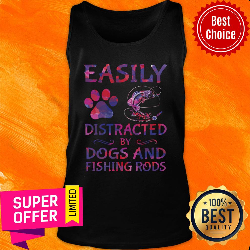 Easily Distracted By Dogs And Fishing Rods Shirt