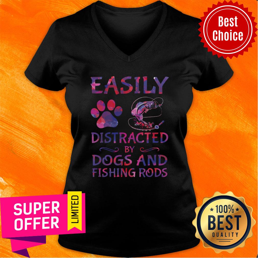 Easily Distracted By Dogs And Fishing Rods Shirt