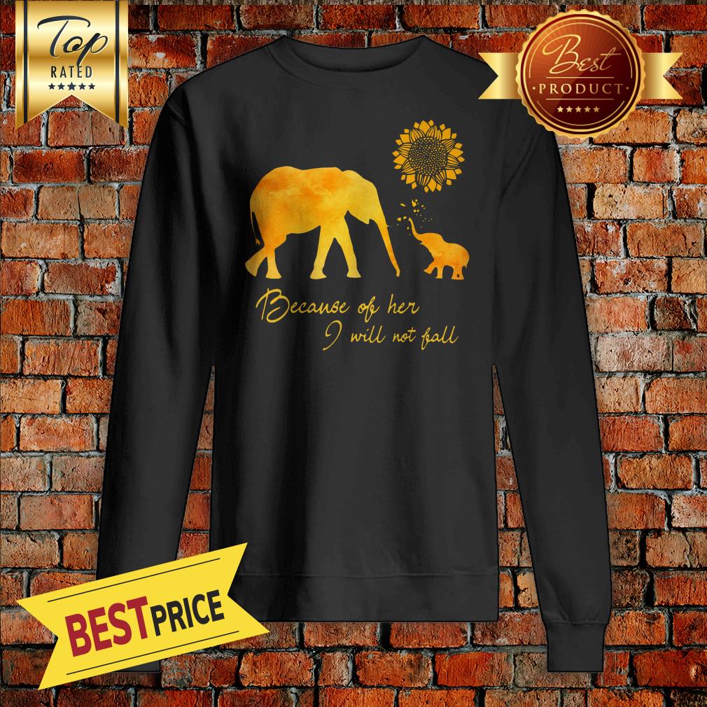 Elephant Flower Because Of Her I Will Not Fall shirt