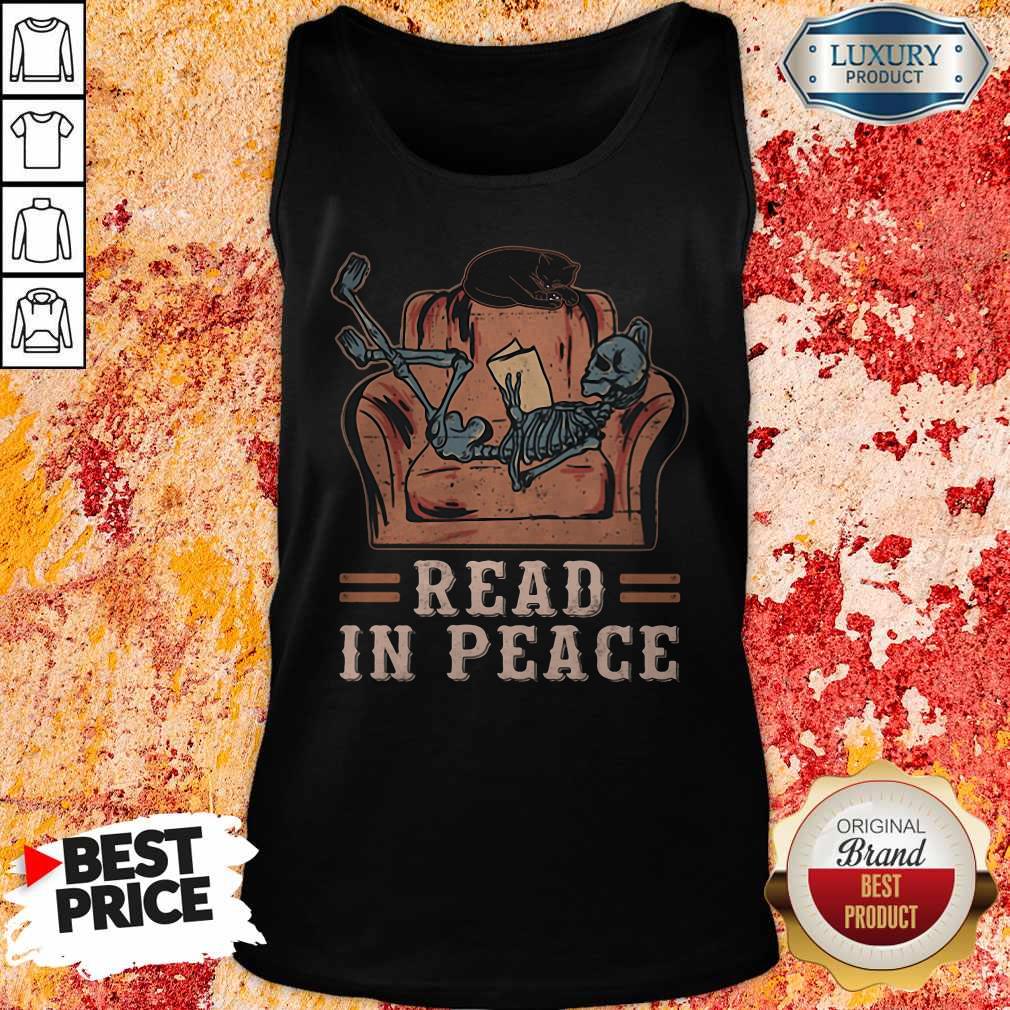 Excellent Skeleton Reading Book Read In Peace Halloween Shirt
