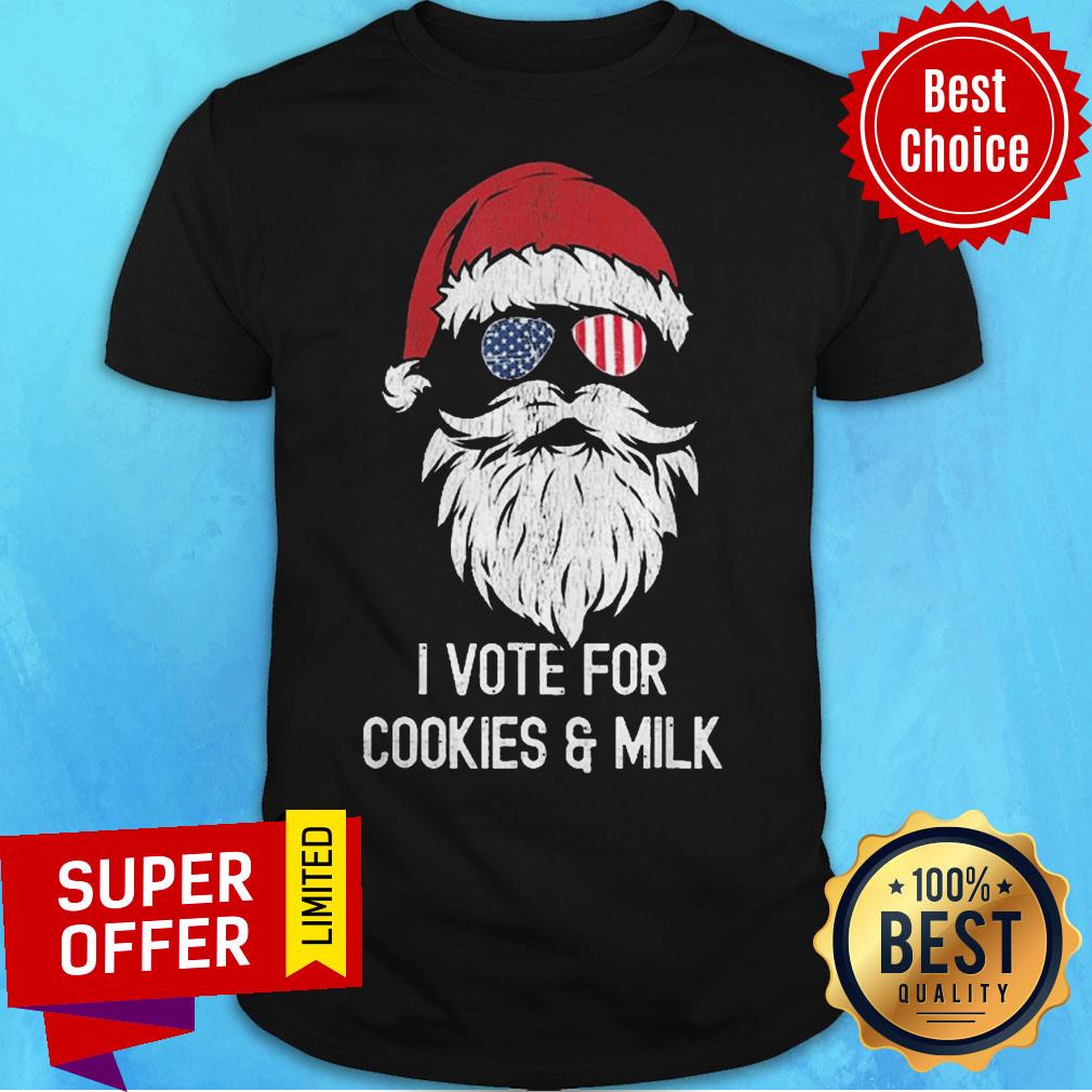 Christmas Election Santa I’m Voting For Cookies And Milk 2020 Shirt