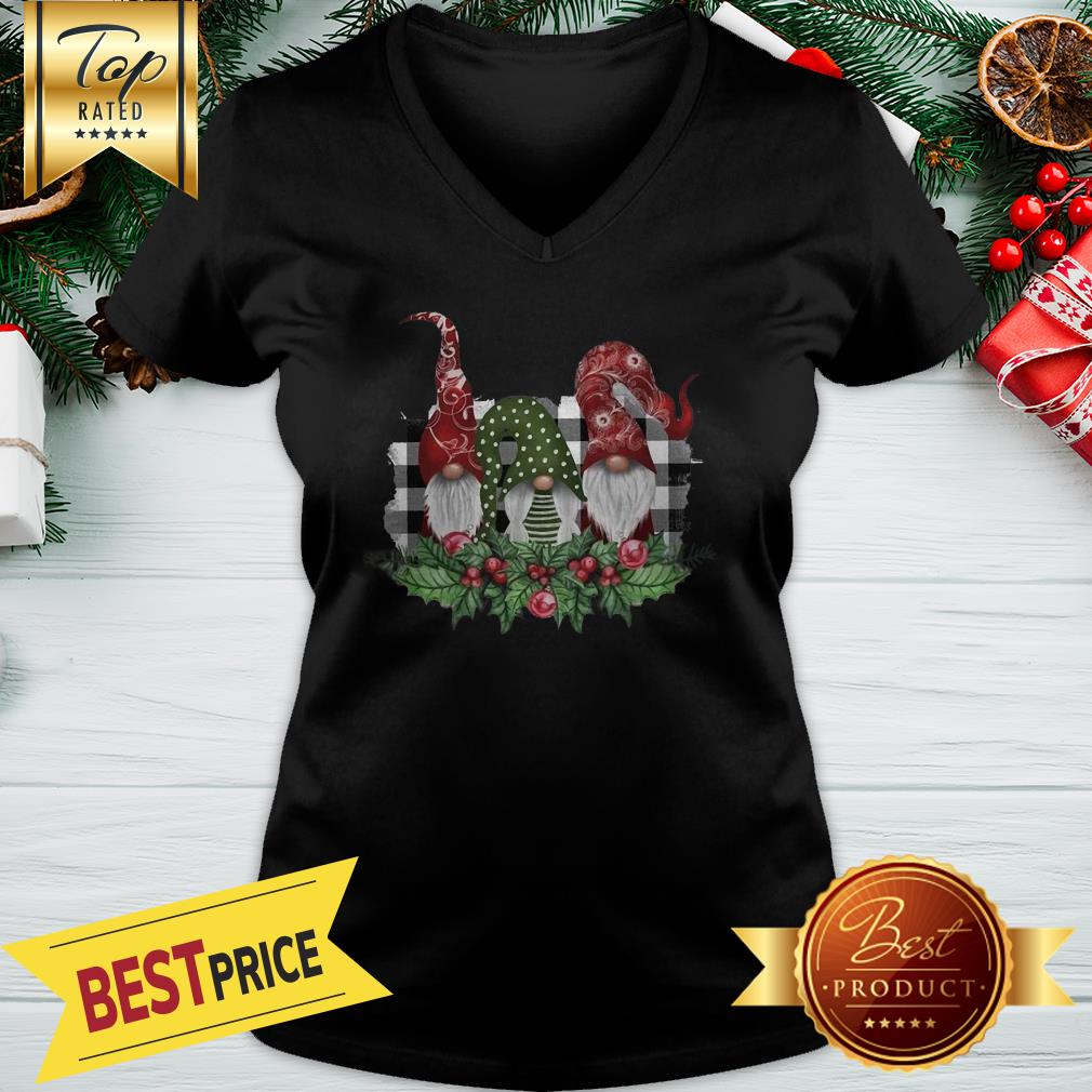 Floral Polka Dot Grid Printed Gnomies Shirt