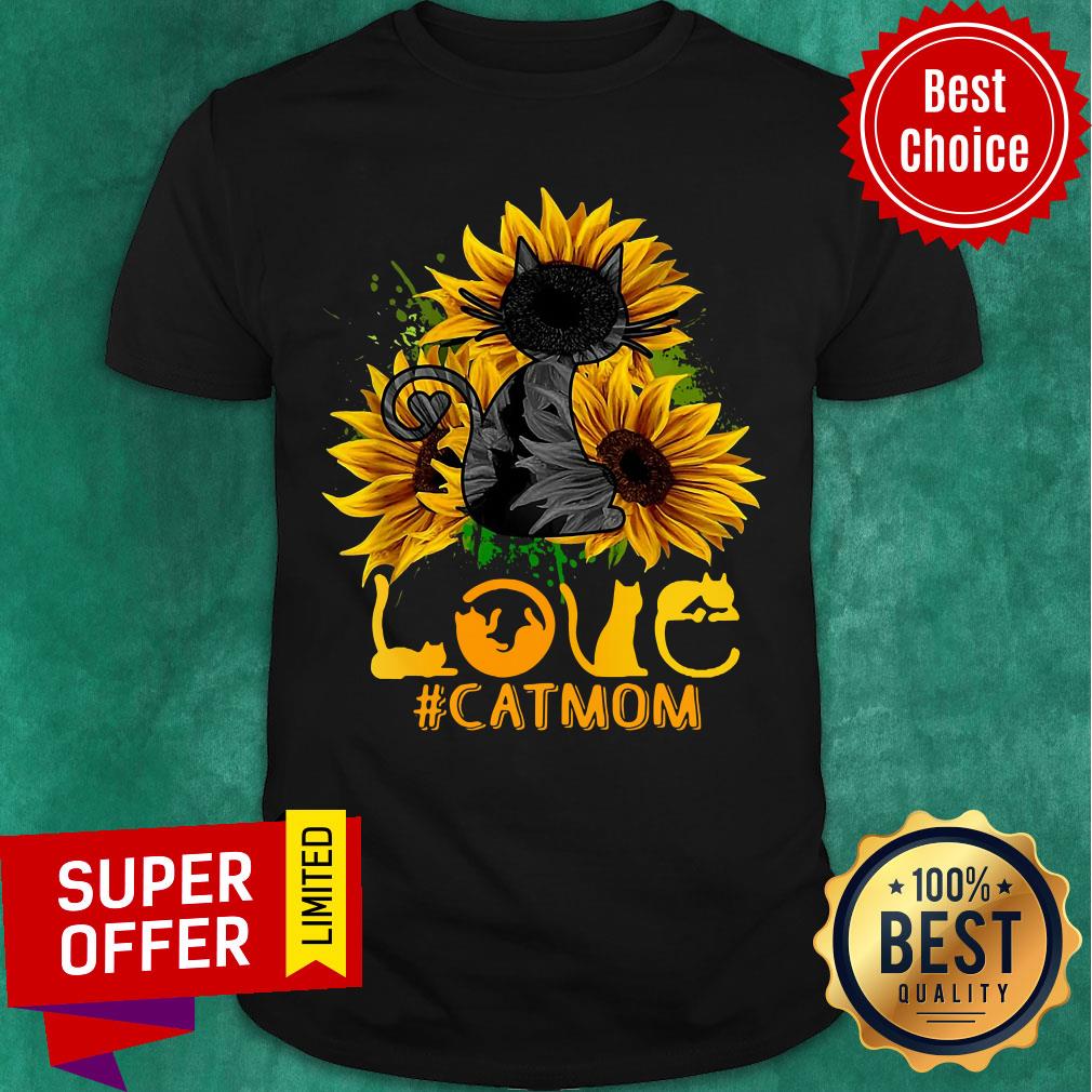 Flower Love Black Cat Mom Classic Shirt