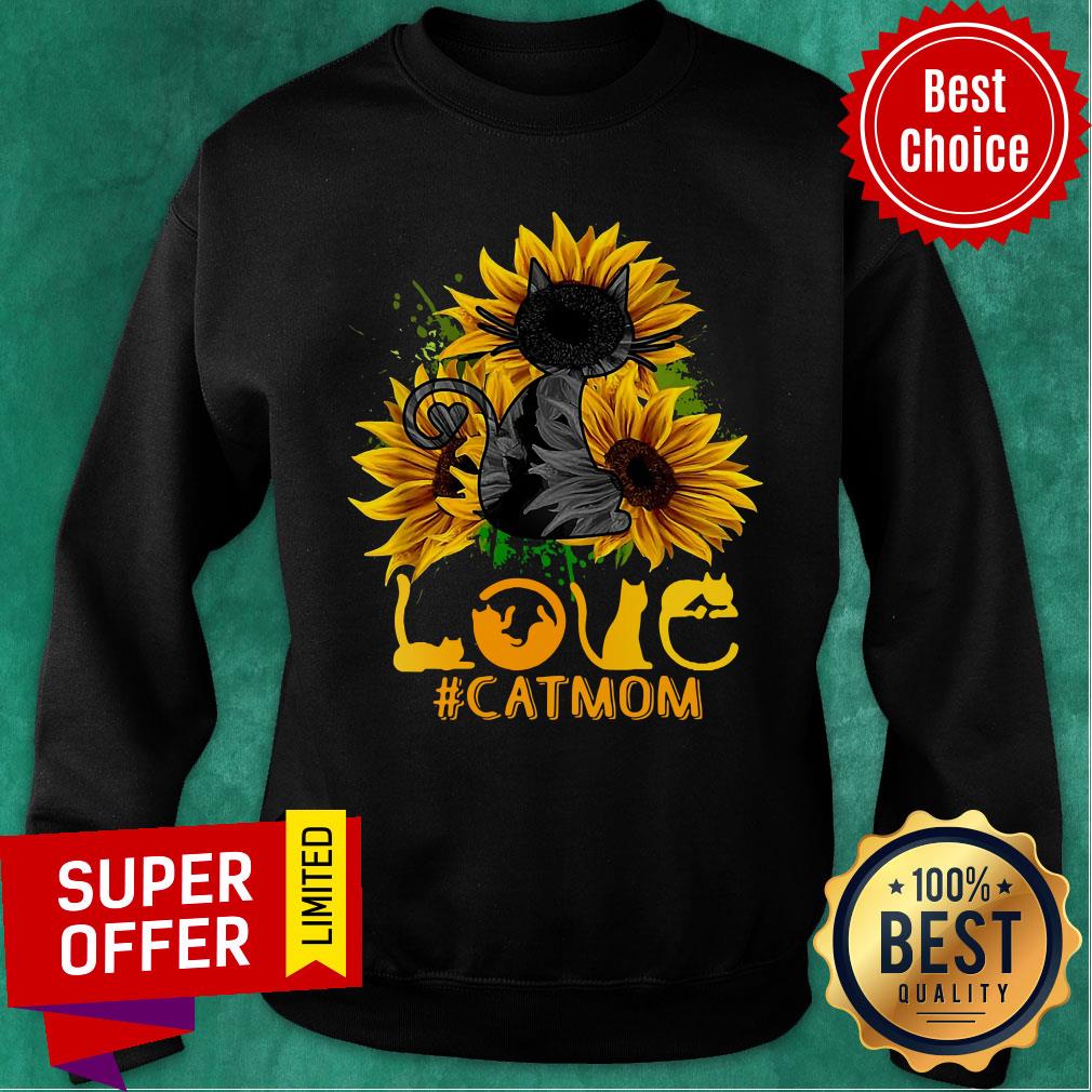 Flower Love Black Cat Mom Classic Shirt
