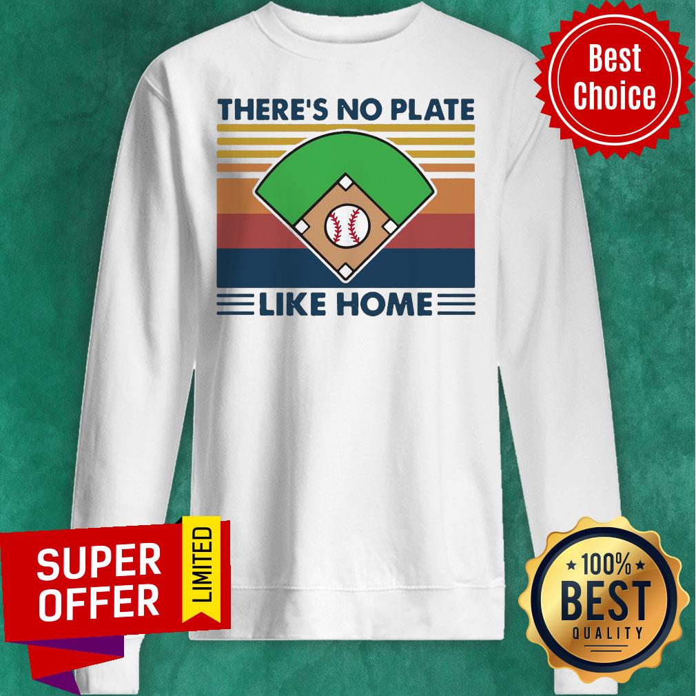 Funny Baseball There’s No Plate Like Home Vintage Retro Shirt