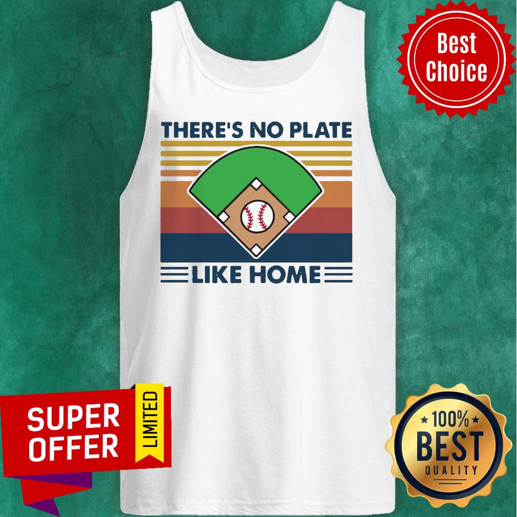 Funny Baseball There’s No Plate Like Home Vintage Retro Shirt