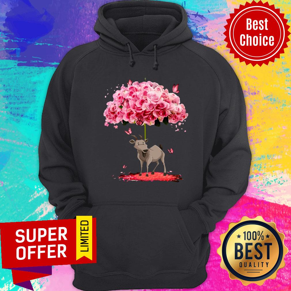 Funny Butterfly I Love Goat Rose Shirt