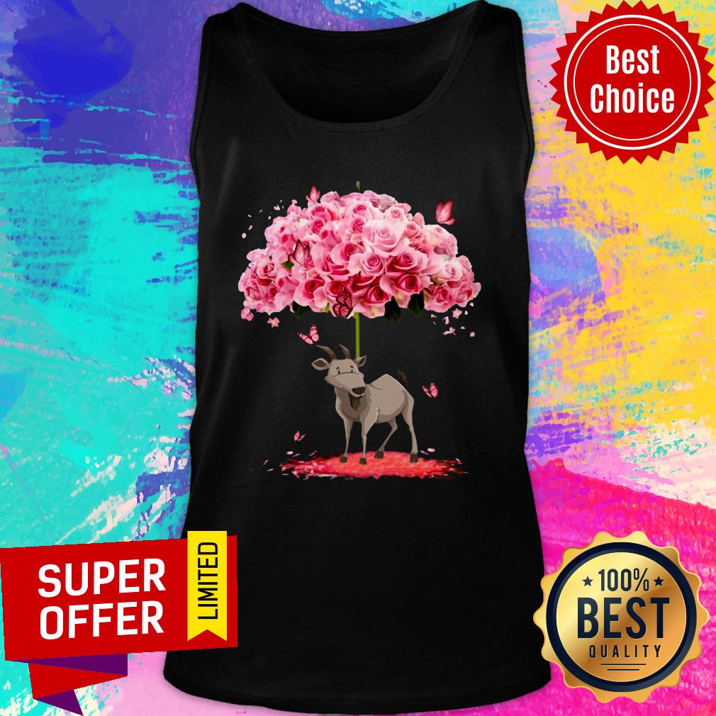 Funny Butterfly I Love Goat Rose Shirt