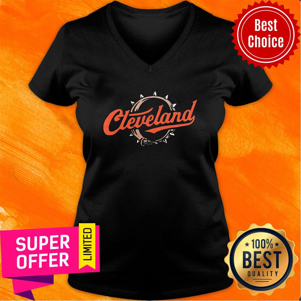 Funny Cleveland Football Script Collar Shirt
