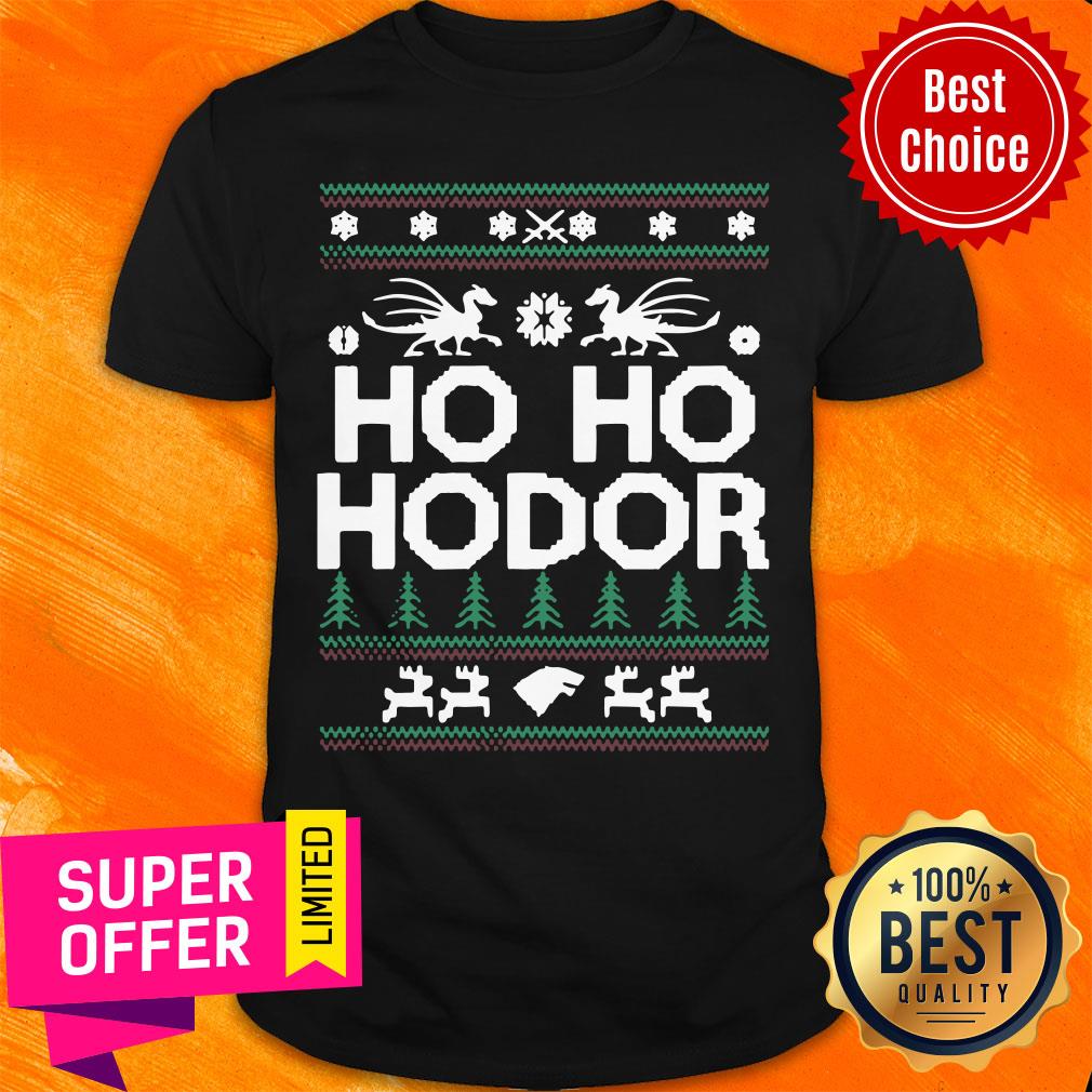 Funny Ho Ho Hodor Toothless Merry Christmas Shirt