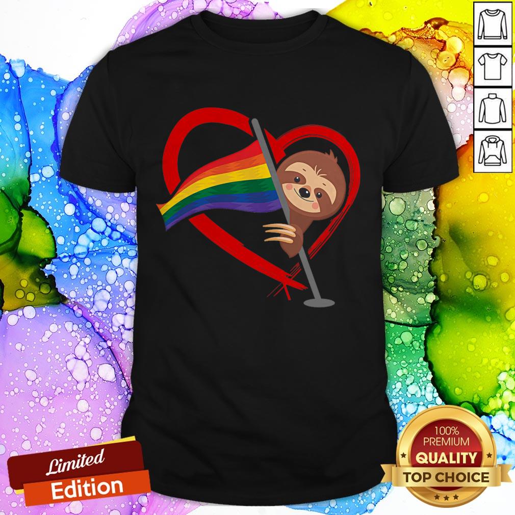 Funny LGBT Flag T Shirt Sloth Gay Lesbian Shirt
