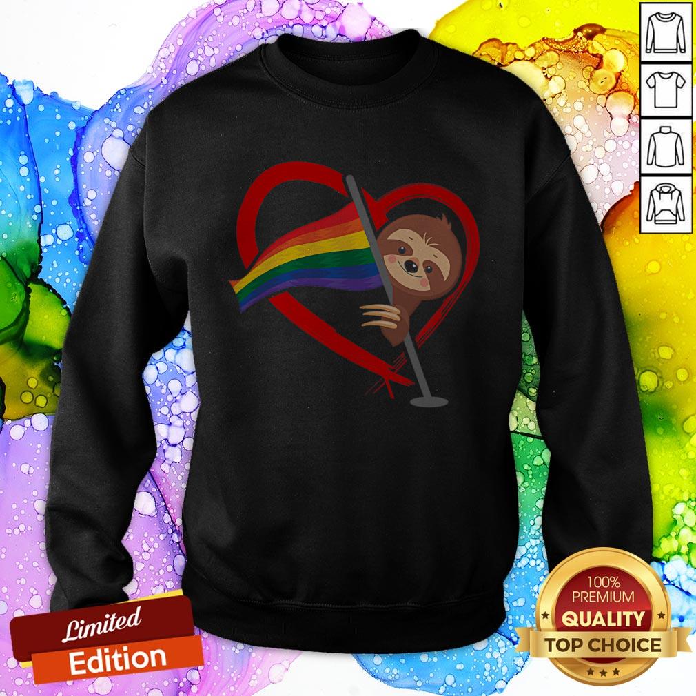 Funny LGBT Flag T Shirt Sloth Gay Lesbian Shirt