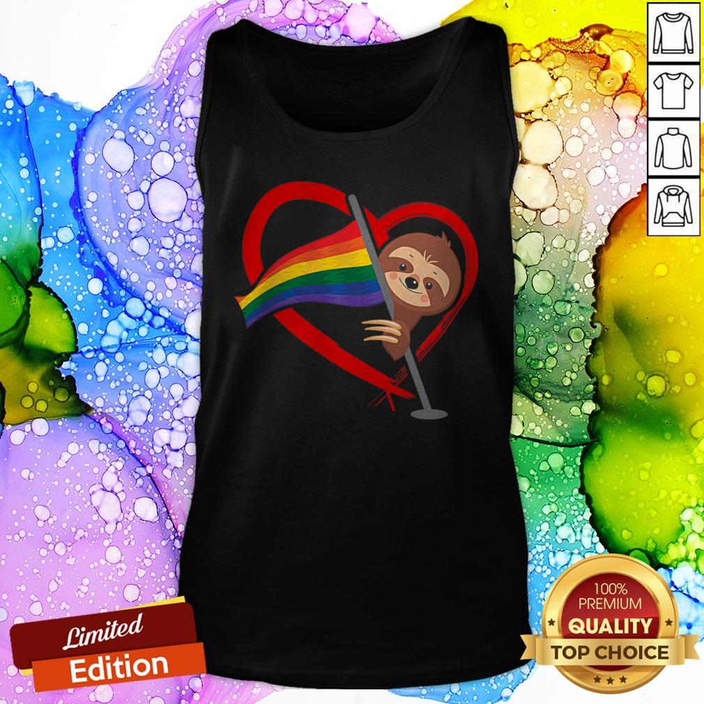 Funny LGBT Flag T Shirt Sloth Gay Lesbian Shirt