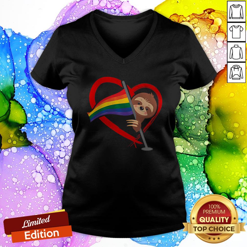 Funny LGBT Flag T Shirt Sloth Gay Lesbian Shirt