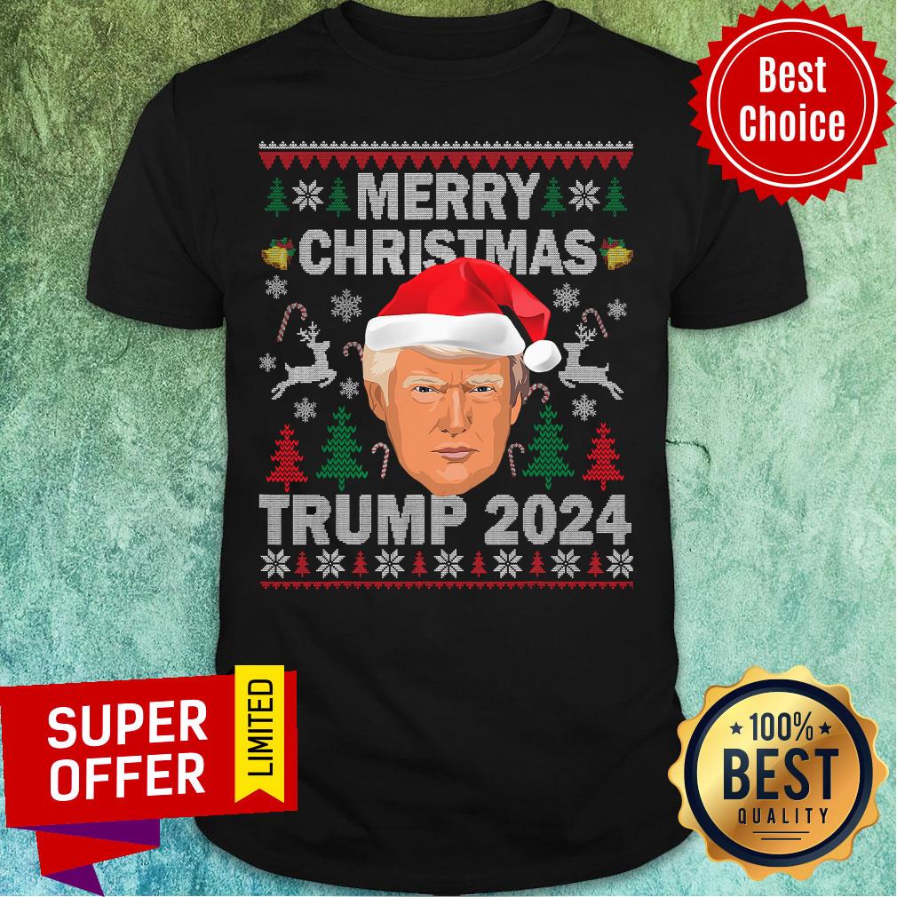 Funny Merry Christmas Trump 2024 Wear Hat Santa President Shirt