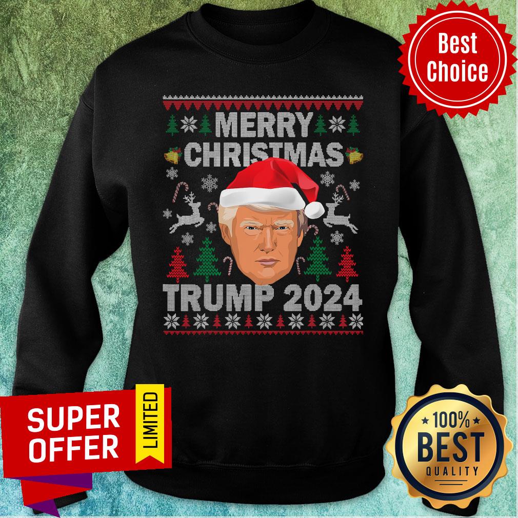 Funny Merry Christmas Trump 2024 Wear Hat Santa President Shirt