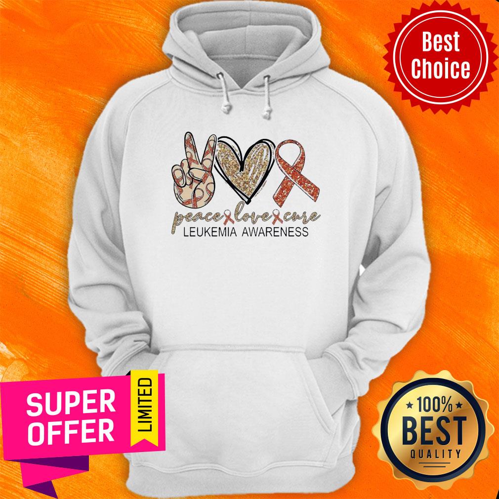 Funny Peace Love Cure Leukemia Awareness Diamond Shirt