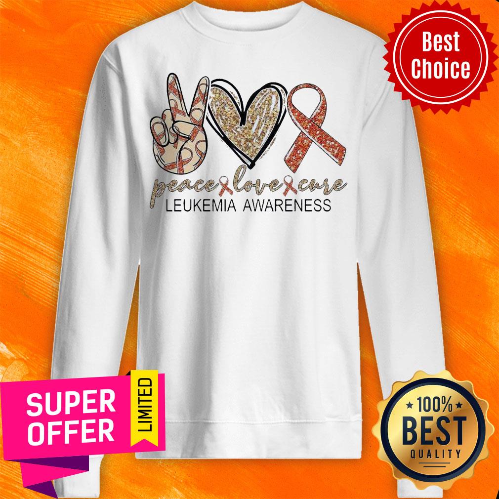 Funny Peace Love Cure Leukemia Awareness Diamond Shirt