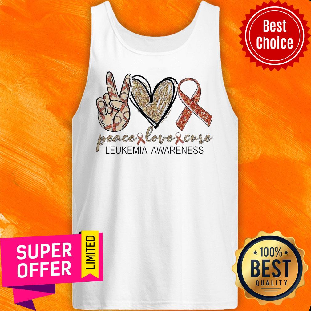 Funny Peace Love Cure Leukemia Awareness Diamond Shirt