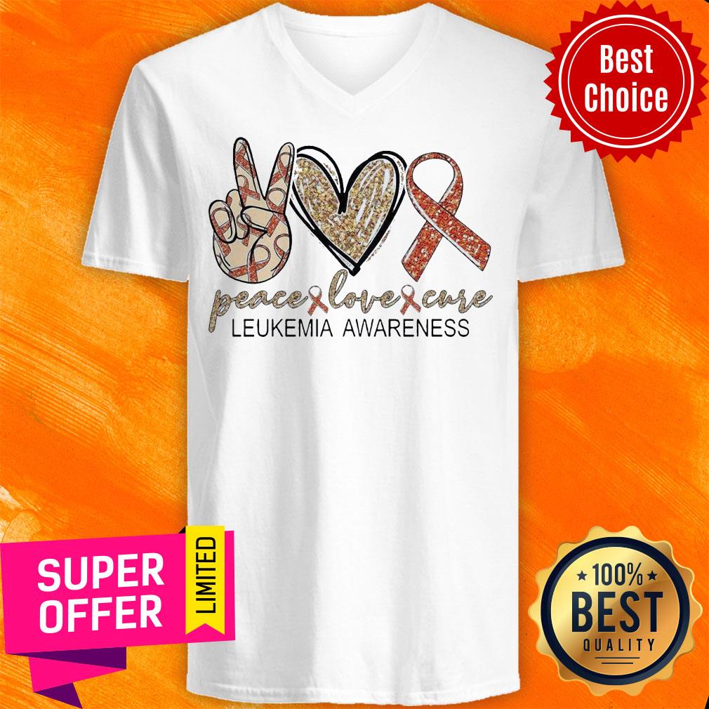 Funny Peace Love Cure Leukemia Awareness Diamond Shirt