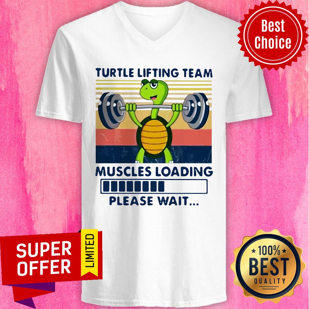 Funny Turtle Lifting Team Muscles Loading Please Wait Vintage Shirt
