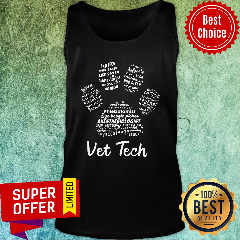 Funny Vet Tech Paw Print Shirt