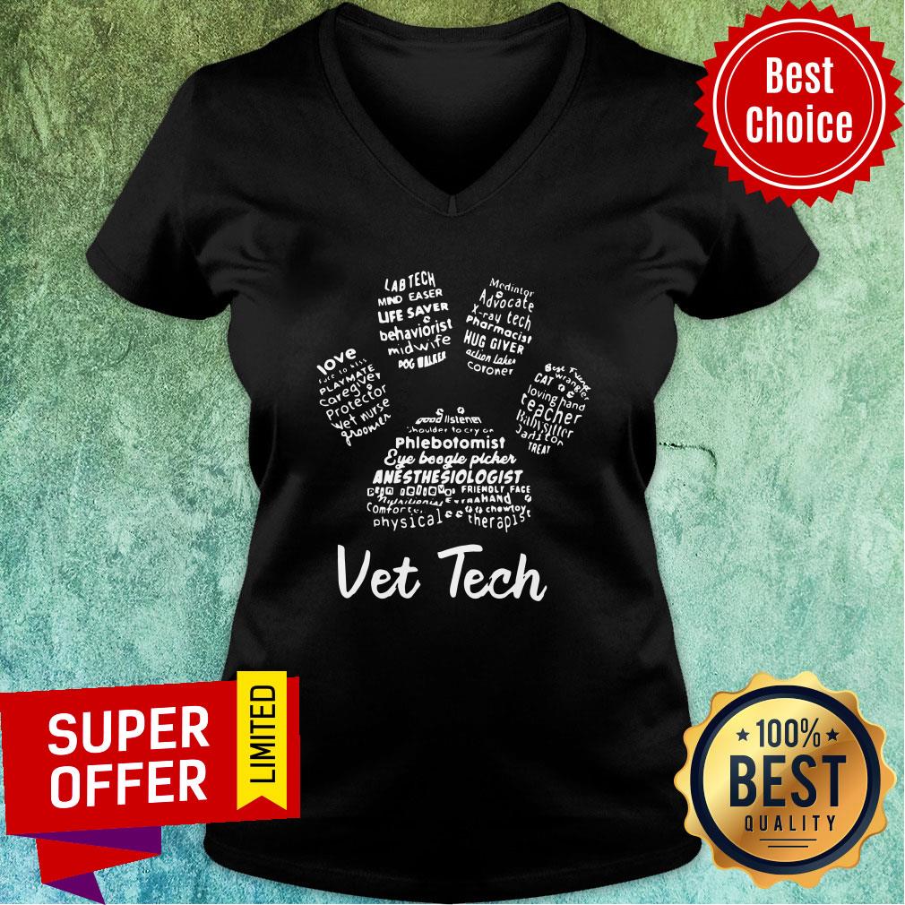 Funny Vet Tech Paw Print Shirt