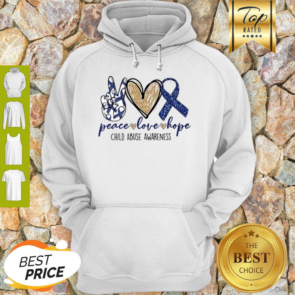 Glitter Peace Love Hope Child Abuse Awareness Shirt