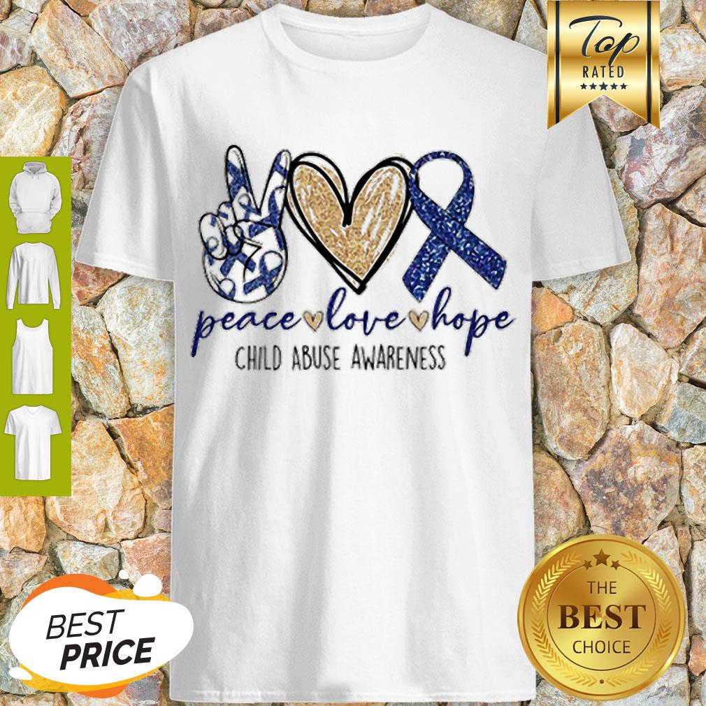 Glitter Peace Love Hope Child Abuse Awareness Shirt