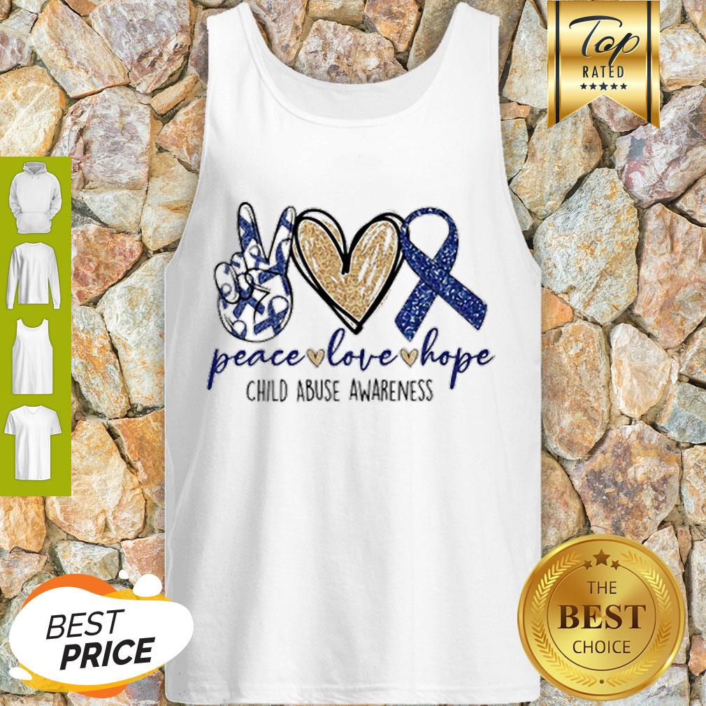 Glitter Peace Love Hope Child Abuse Awareness Shirt