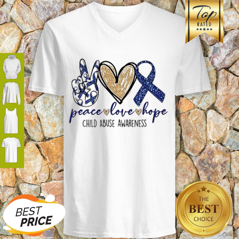 Glitter Peace Love Hope Child Abuse Awareness Shirt