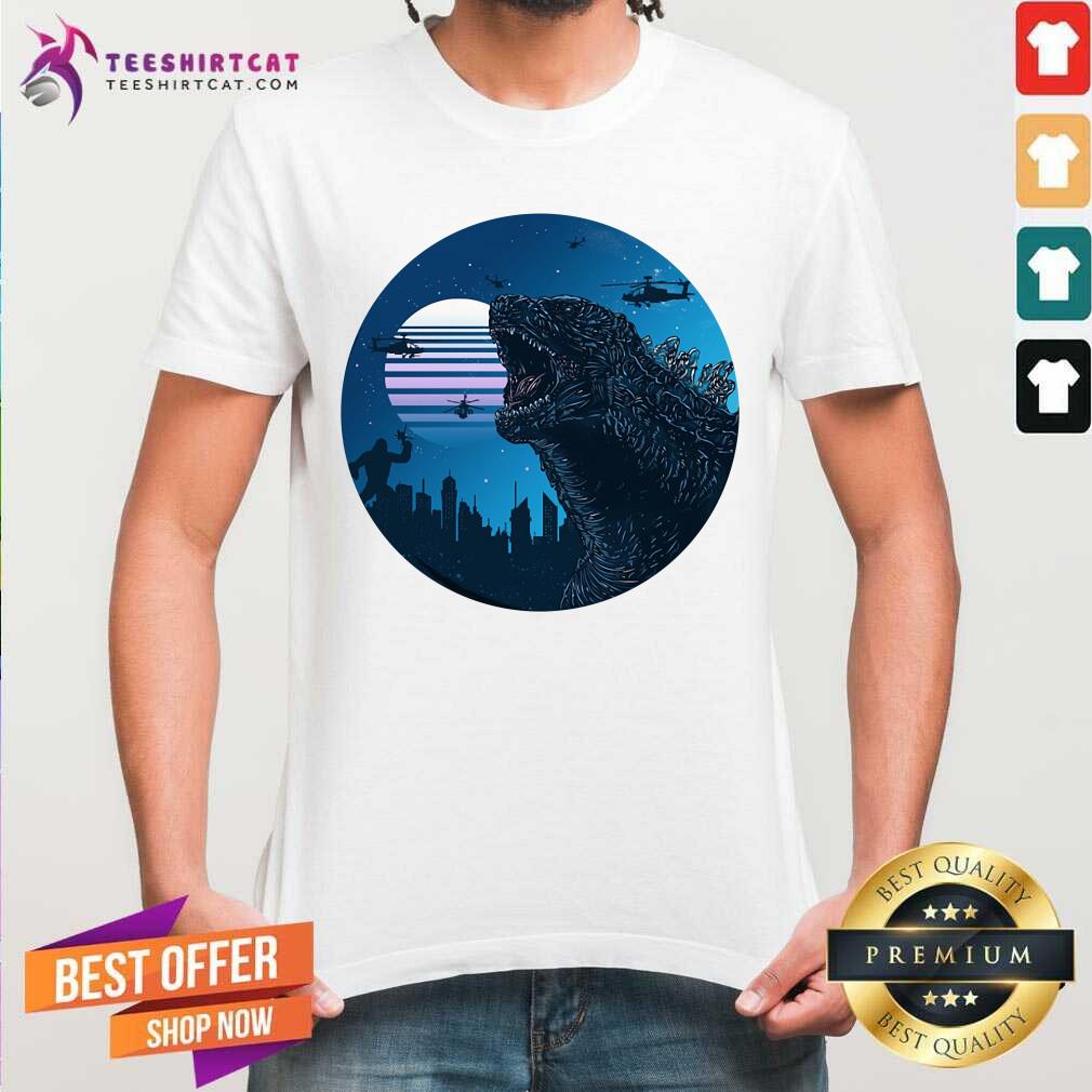 Godzilla Vintage Retro Moon Shirt